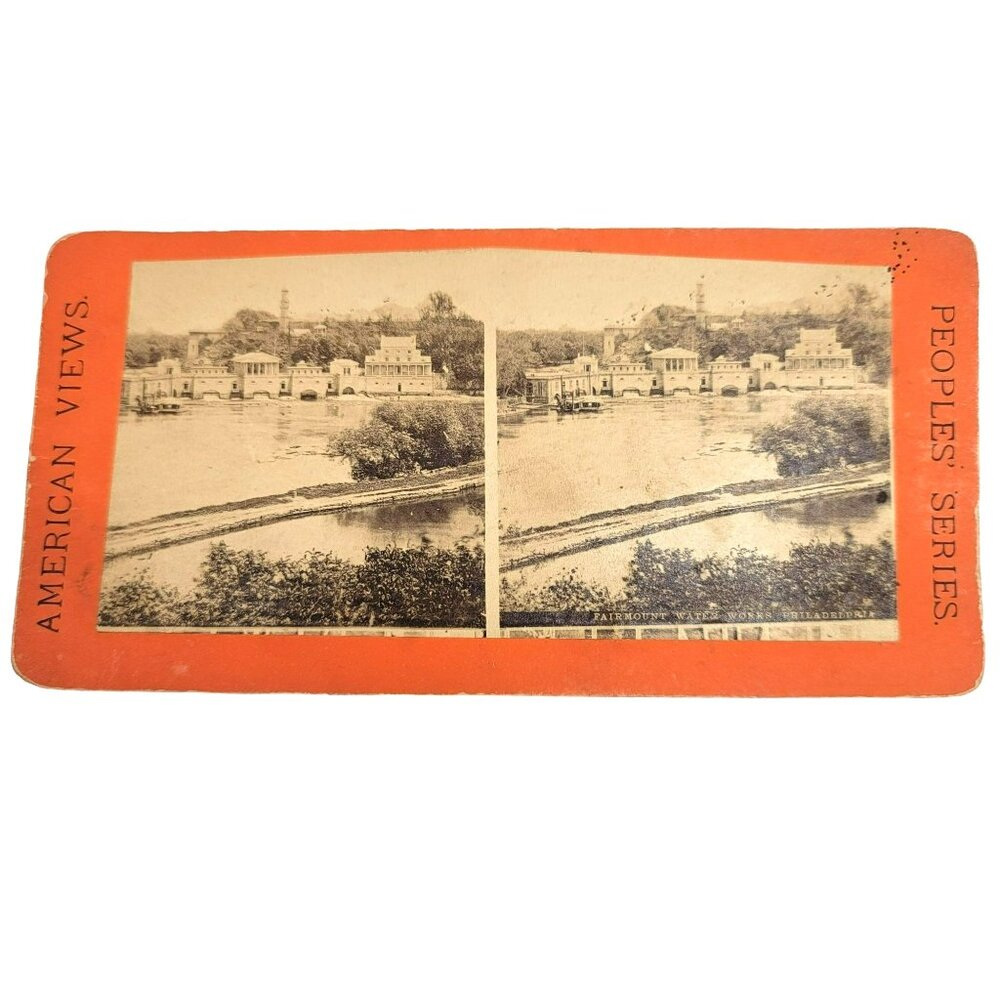 Vintage Stereoscope Photo Card Fairmont Waterwork Philadelphia PA LI78